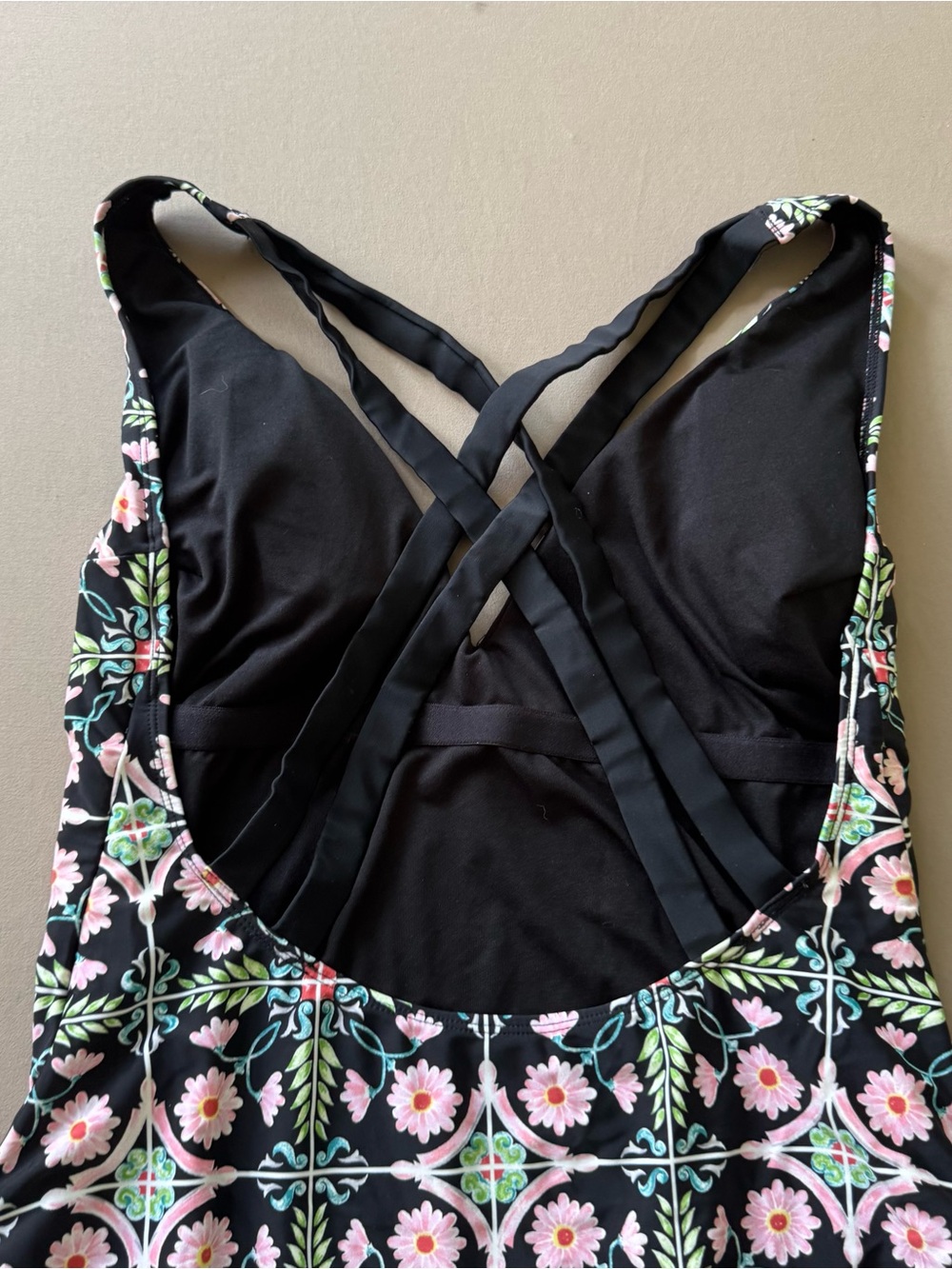 Rachel Rachel Roy Plunge Neck cabana tile print One-Piece Swimsuit - Picture 10 of 11